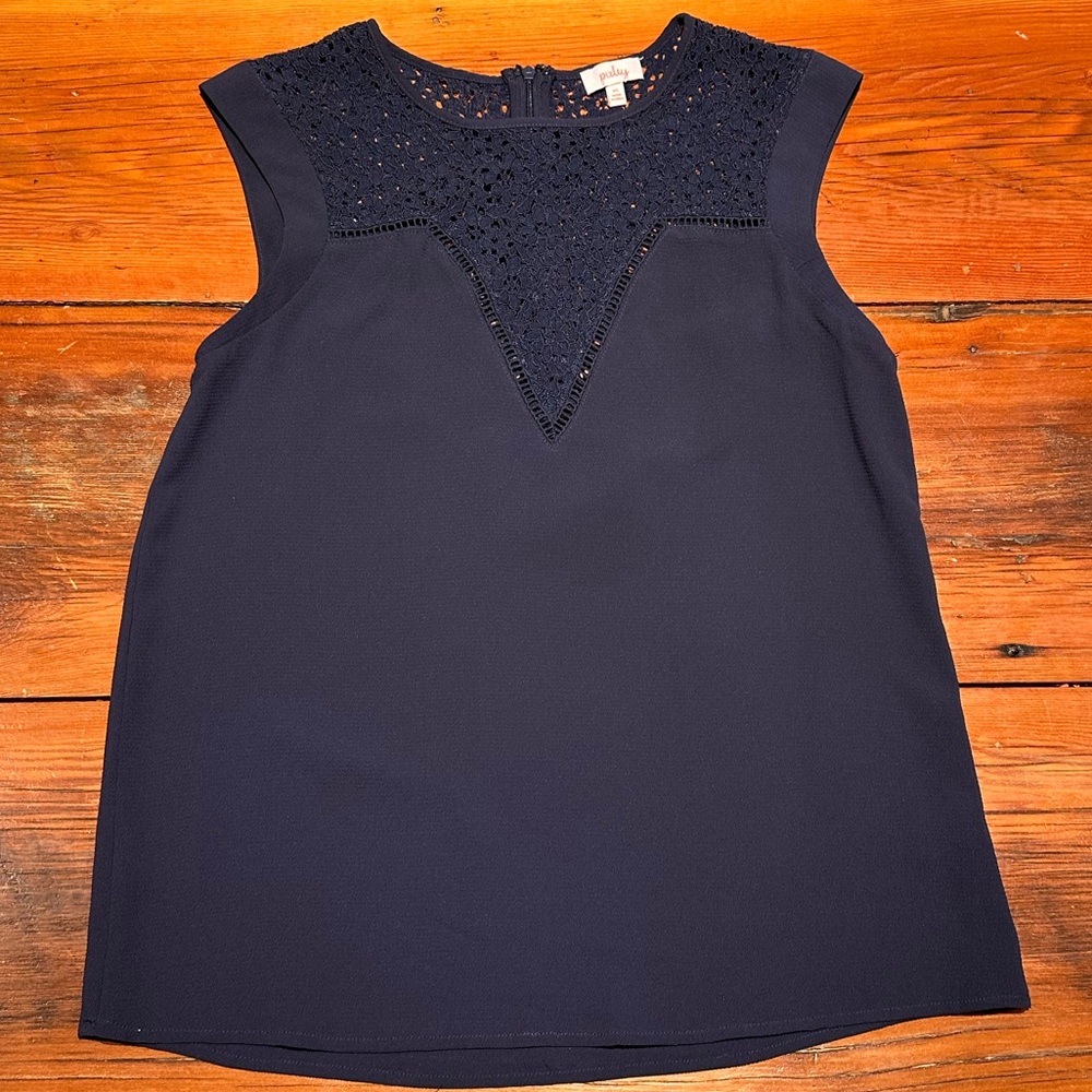 Pixley Dardie Lace Blouse, Navy, Women's XS